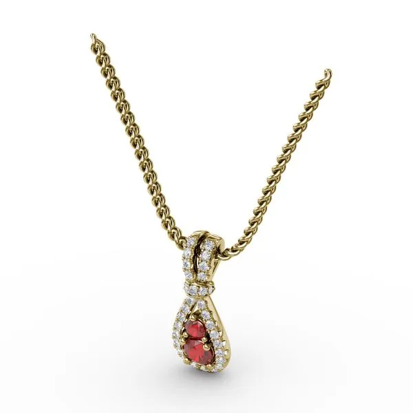 Teardrop Ruby and Diamond Pendant  Image 2 Castle Couture Fine Jewelry Manalapan, NJ