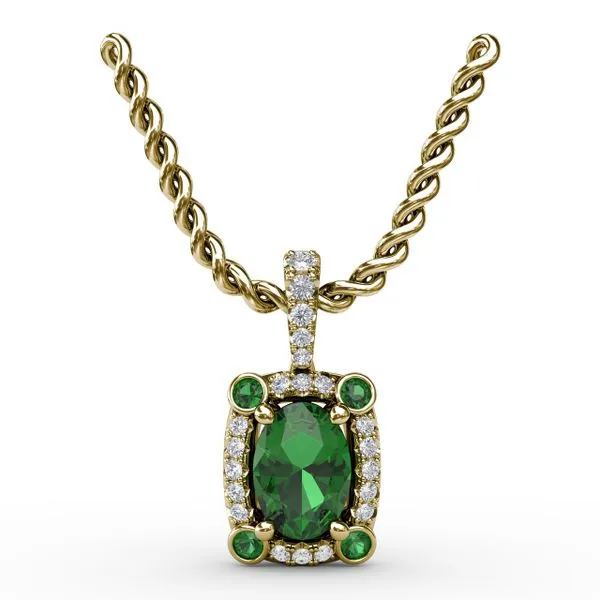 Feel The Elegance Emerald and Diamond Pendant Gaines Jewelry FLINT, MI