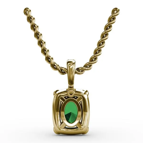 Feel The Elegance Emerald and Diamond Pendant Image 3 Gaines Jewelry FLINT, MI
