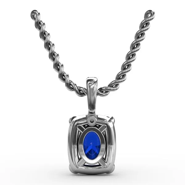 Feel The Elegance Sapphire and Diamond Pendant  Image 3 Castle Couture Fine Jewelry Manalapan, NJ