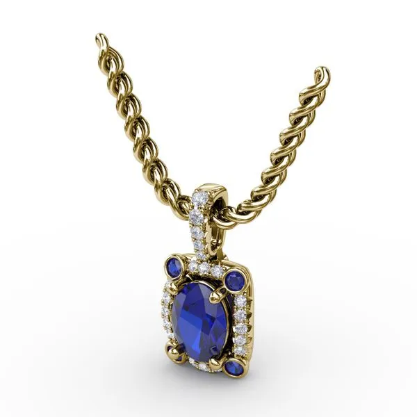 Feel The Elegance Sapphire and Diamond Pendant  Image 2 Castle Couture Fine Jewelry Manalapan, NJ