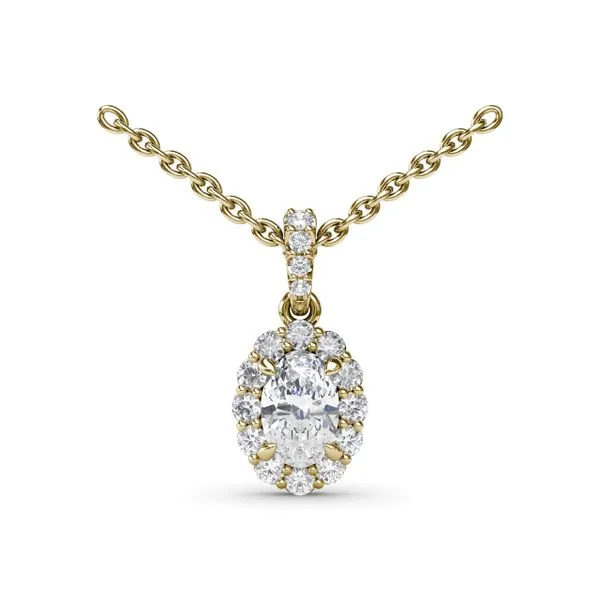 Diamond Halo Necklace  Castle Couture Fine Jewelry Manalapan, NJ