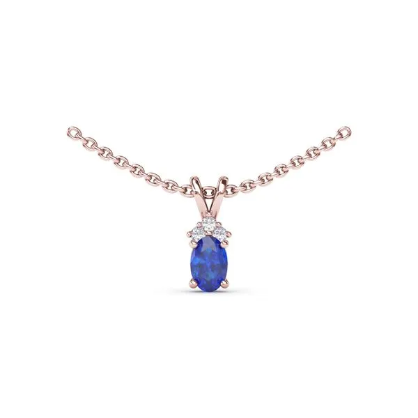 Oval Sapphire and Diamond Pendant  Castle Couture Fine Jewelry Manalapan, NJ