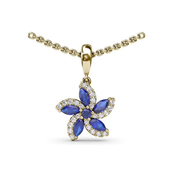 Sapphire and Diamond Catalina Pendant Quenan's Fine Jewelers Georgetown, TX
