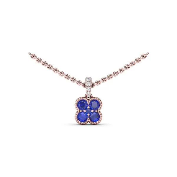 Magnolia Milgrain Sapphire Pendant Molinelli's Jewelers Pocatello, ID