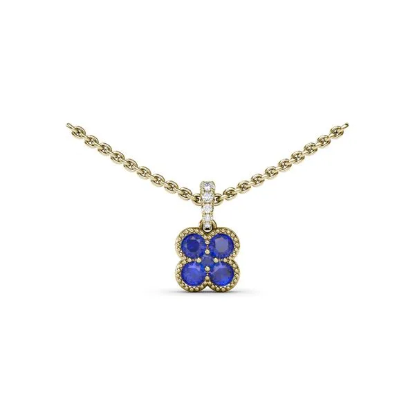 Magnolia Milgrain Sapphire Pendant Shipley's Fine Jewelry Hampstead, MD