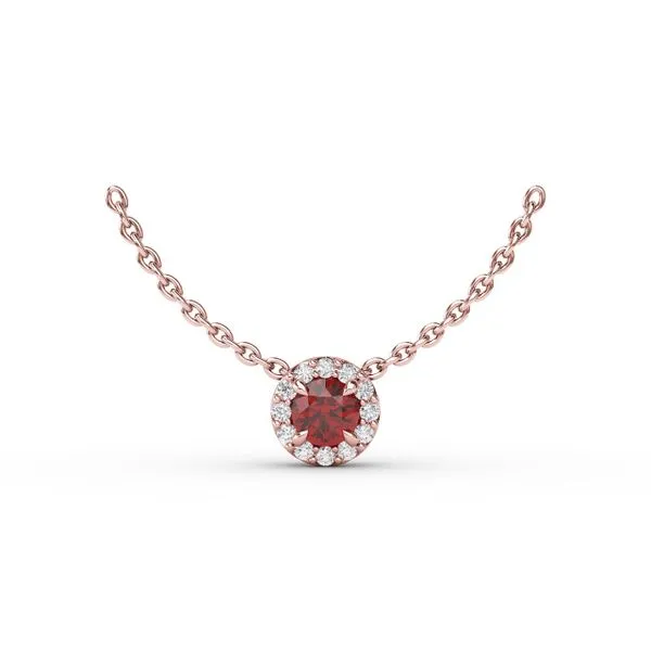 Classic Ruby and Diamond Pendant Necklace  Castle Couture Fine Jewelry Manalapan, NJ