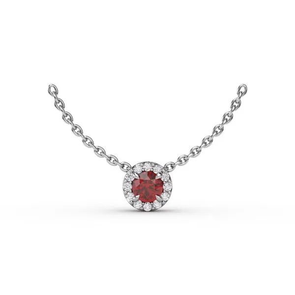 Classic Ruby and Diamond Pendant Necklace Gaines Jewelry FLINT, MI
