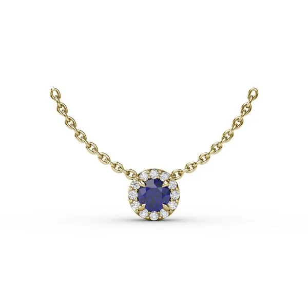 Classic Sapphire and Diamond Pendant Necklace Gaines Jewelry FLINT, MI