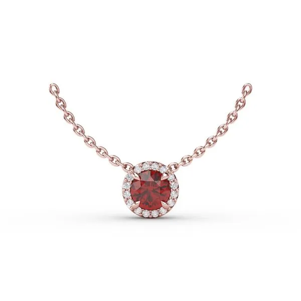 Classic Ruby and Diamond Pendant Necklace Gaines Jewelry FLINT, MI