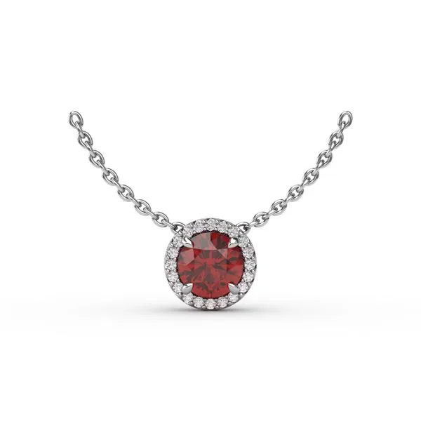 Classic Ruby and Diamond Pendant Necklace  Gaines Jewelry FLINT, MI