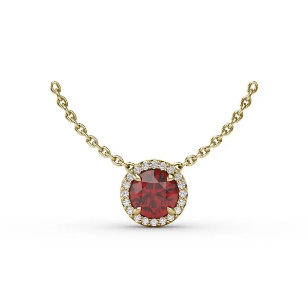 Classic Ruby and Diamond Pendant Necklace  Gaines Jewelry FLINT, MI