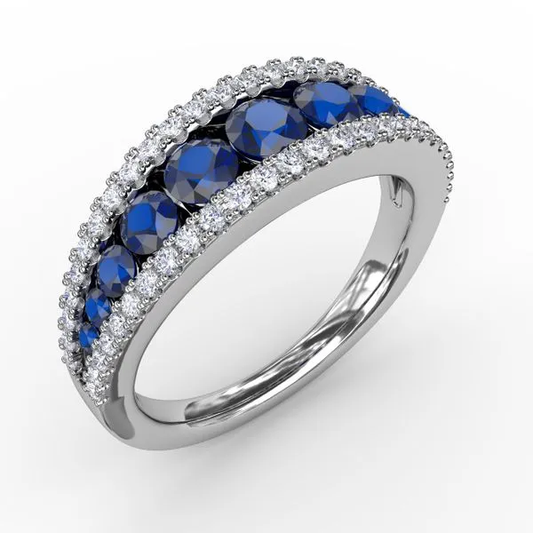 Walk This Way Sapphire and Diamond Ring Image 2 Gaines Jewelry FLINT, MI