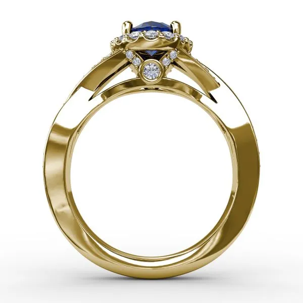 Look of Love Sapphire and Diamond Criss-Cross Ring Image 3 Castle Couture Fine Jewelry Manalapan, NJ