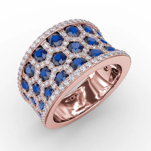 Motif Sapphire and Diamond Ring Image 2 Steve Lennon & Co Jewelers  New Hartford, NY