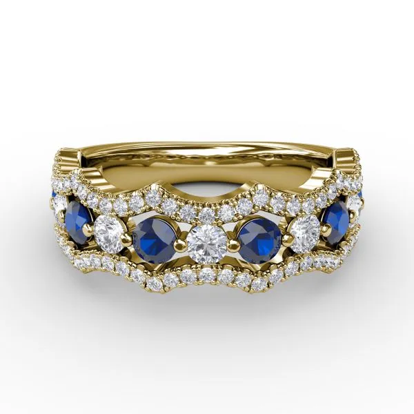 Endless Romance Sapphire and Diamond Wave Ring Gaines Jewelry FLINT, MI