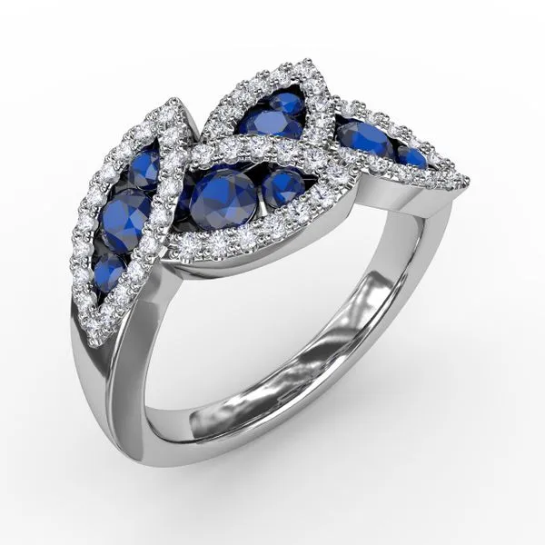 Glam Galore Sapphire and Diamond Leaf Ring Image 2 Gaines Jewelry FLINT, MI