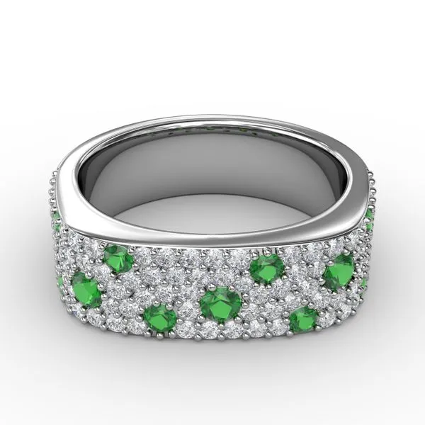 Under the Stars Emerald-Speckled Diamond Ring Steve Lennon & Co Jewelers  New Hartford, NY