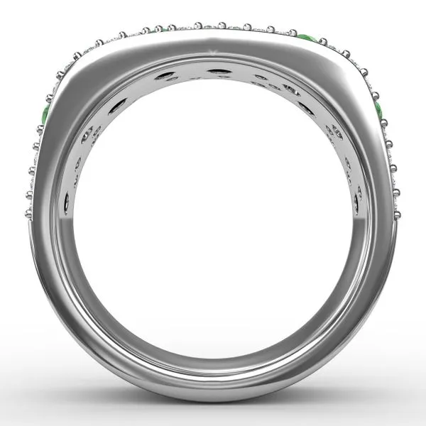 Under the Stars Emerald-Speckled Diamond Ring Image 3 Steve Lennon & Co Jewelers  New Hartford, NY