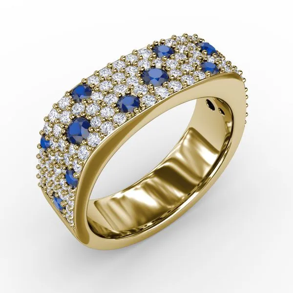 Under the Stars Sapphire-Speckled Diamond Ring Image 2 Castle Couture Fine Jewelry Manalapan, NJ