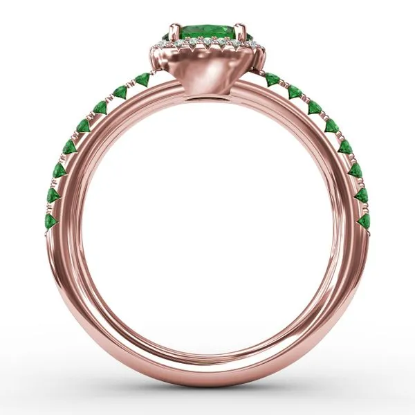 Double Row Oval Emerald and Diamond Ring Image 3 Gaines Jewelry FLINT, MI