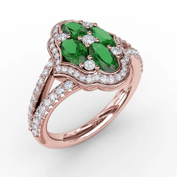 Make A Statement Emerald and Diamond Ring  Image 2 Gaines Jewelry FLINT, MI