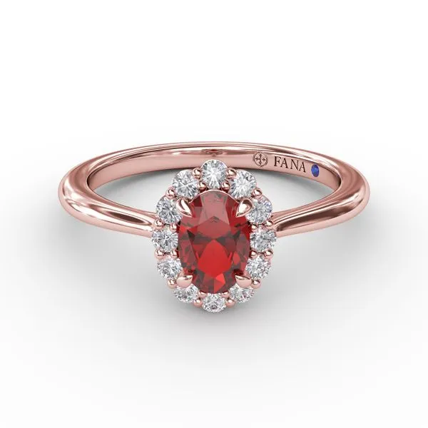 Blooming Halo Ruby and Diamond Ring Gaines Jewelry FLINT, MI