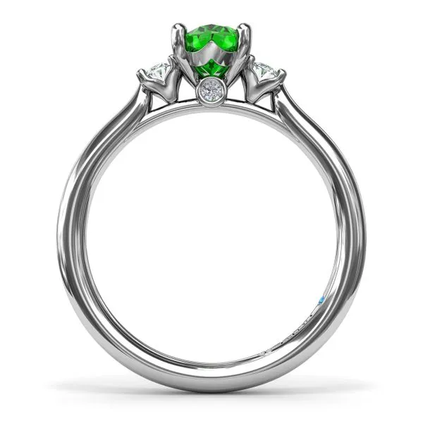 Three Stone Emerald and Diamond Ring Image 3 Castle Couture Fine Jewelry Manalapan, NJ