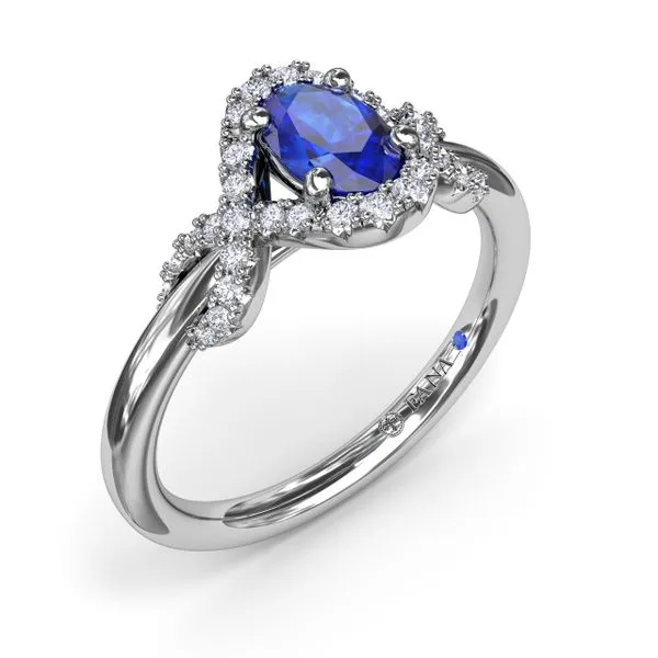 Love Knot Sapphire Ring Image 2 Steve Lennon & Co Jewelers  New Hartford, NY