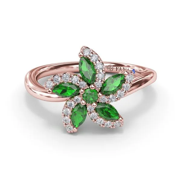 Emerald and Diamond Catalina Ring Stuart Benjamin & Co. Jewelry Designs San Diego, CA