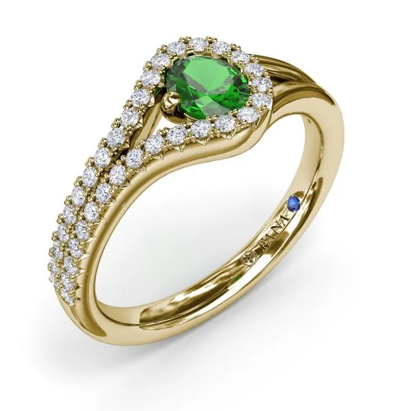 Split Emerald and Diamond Wrap Ring Image 2 Molinelli's Jewelers Pocatello, ID