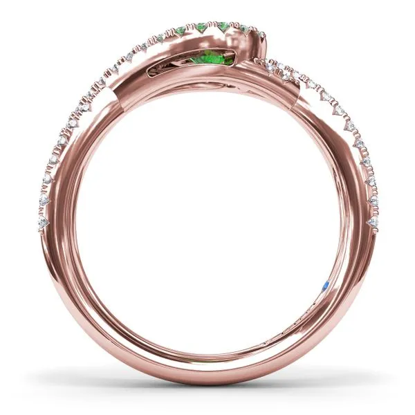 East-to-West Oval Emerald Ring Image 3 Moore Jewelers Laredo, TX