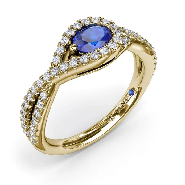 East-to-West Oval Sapphire Ring Image 2 Steve Lennon & Co Jewelers  New Hartford, NY