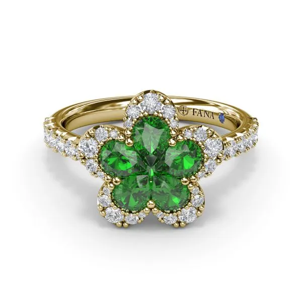 Emerald and Diamond Magnolia Ring Moore Jewelers Laredo, TX