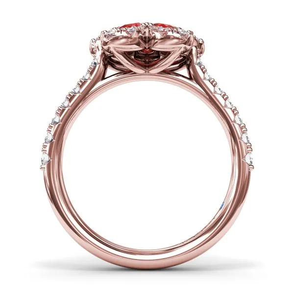 Ruby and Diamond Magnolia Ring Image 3 The Diamond Center Claremont, CA