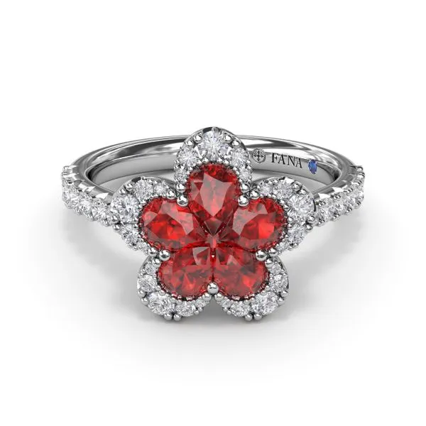Ruby and Diamond Magnolia Ring Shipley's Fine Jewelry Hampstead, MD