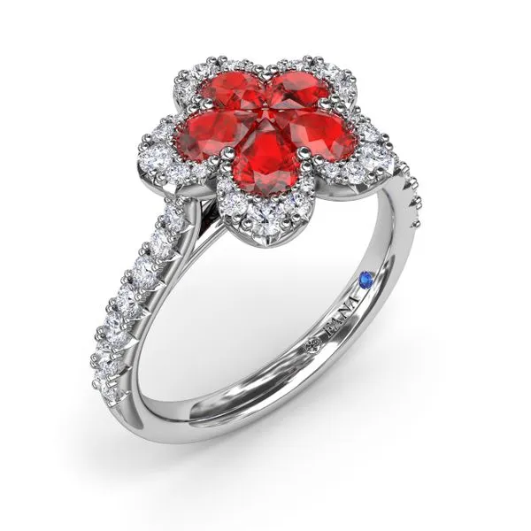 Ruby and Diamond Magnolia Ring Image 2 Shipley's Fine Jewelry Hampstead, MD