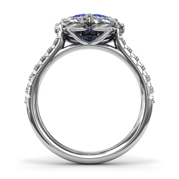 Sapphire and Diamond Magnolia Ring Image 3 Moore Jewelers Laredo, TX