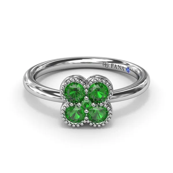 Magnolia Milgrain Emerald Ring Moore Jewelers Laredo, TX