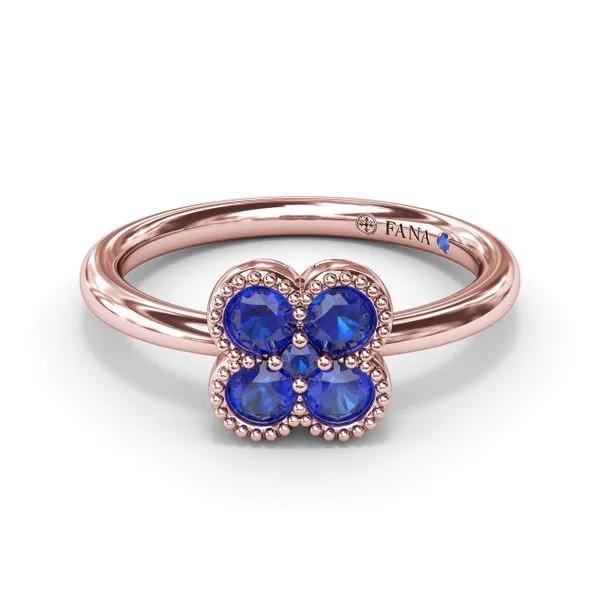 Magnolia Milgrain Sapphire Ring Steve Lennon & Co Jewelers  New Hartford, NY