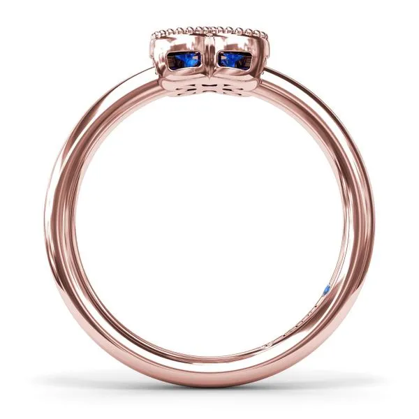 Magnolia Milgrain Sapphire Ring Image 3 Steve Lennon & Co Jewelers  New Hartford, NY