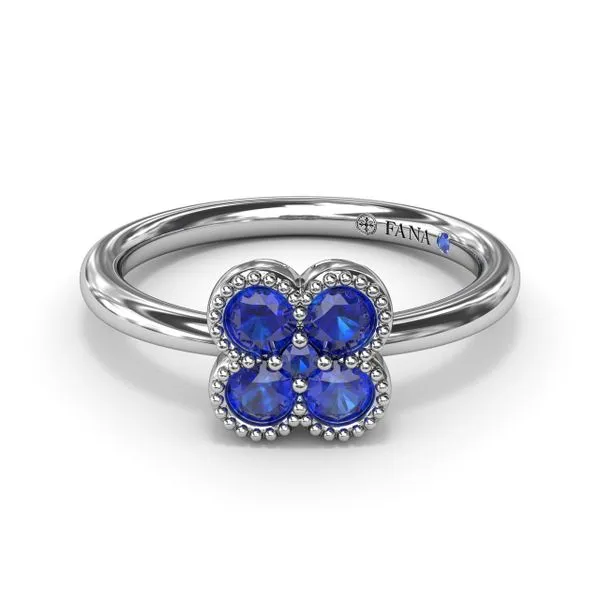 Magnolia Milgrain Sapphire Ring Quest Fine Jewelers Fairfax, VA