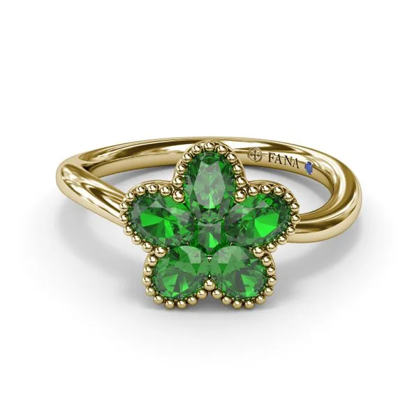 Magnolia Wave Emerald Ring Steve Lennon & Co Jewelers  New Hartford, NY