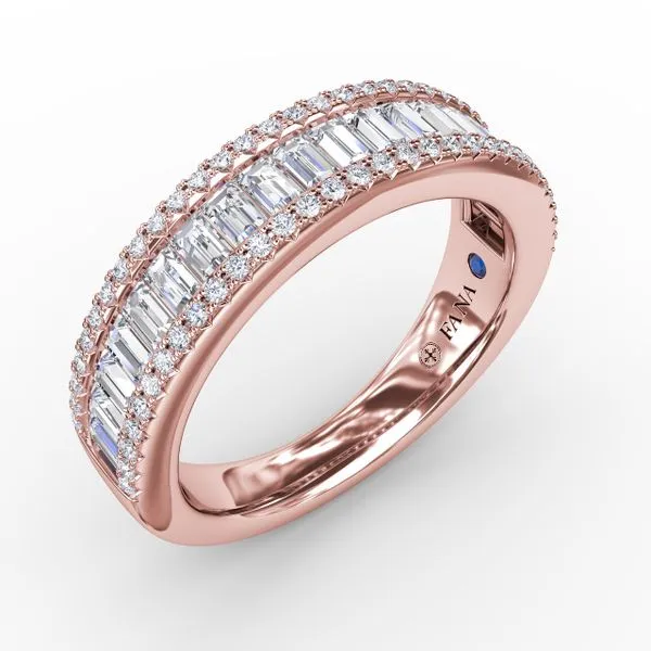 Triple-Row Baguette Diamond Band Castle Couture Fine Jewelry Manalapan, NJ