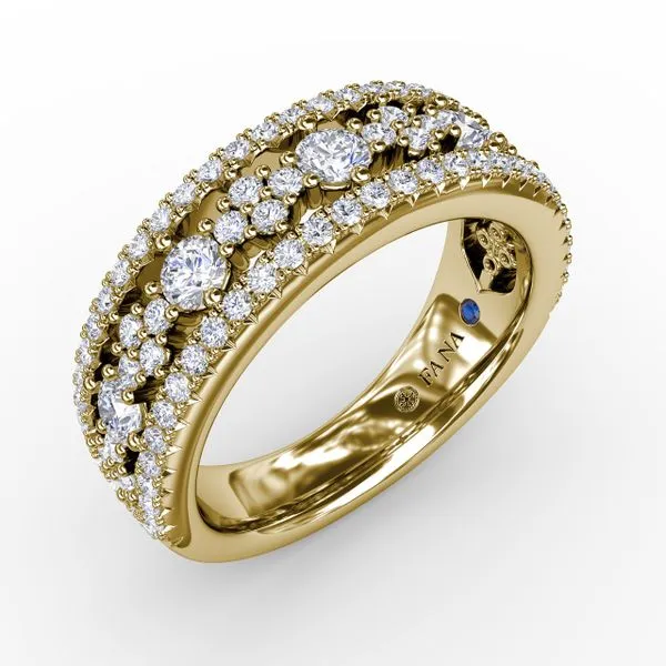 Triple-Row Diamond Patterned Band Gaines Jewelry FLINT, MI