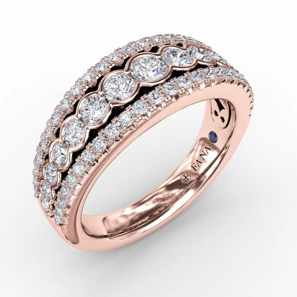 Triple-Row Diamond Band Castle Couture Fine Jewelry Manalapan, NJ