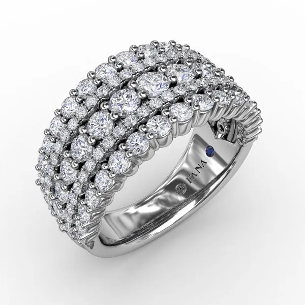 Five-Row Alternating Diamond Band Gaines Jewelry FLINT, MI