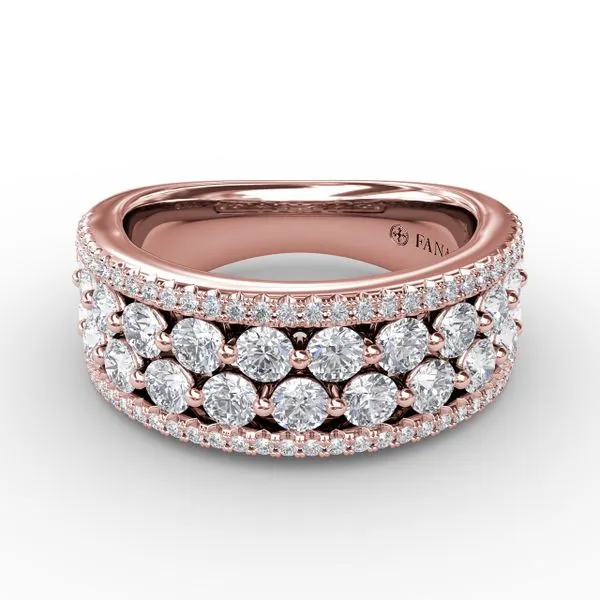 Four-Row Diamond Band Image 2 Gaines Jewelry FLINT, MI