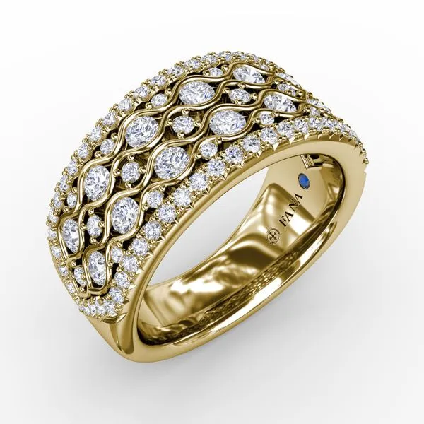 Multi-Row Pattern Diamond Band Castle Couture Fine Jewelry Manalapan, NJ