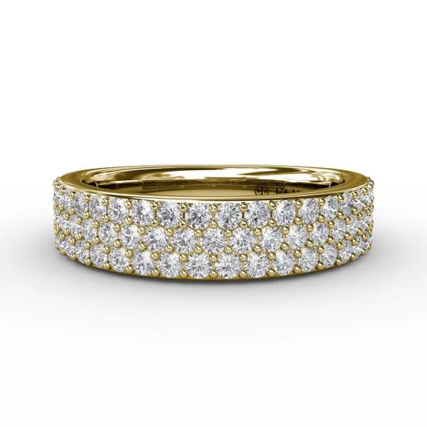 Triple Row Pave Diamond Band Image 2 Castle Couture Fine Jewelry Manalapan, NJ